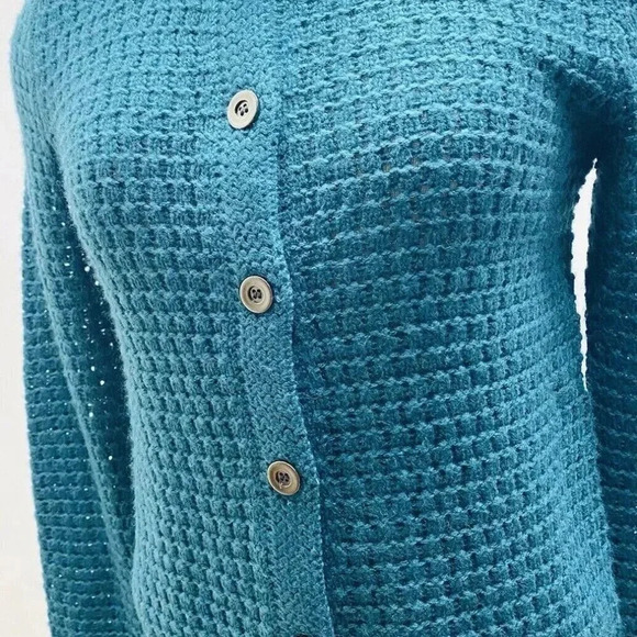 CASLON Women Long Sleeve Button Down Green Casual Cardigan Sweater Size Small - Picture 7 of 10